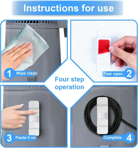 Vista 5 de Organizador de cables para electrodomésticos, 20 unidades, para actualizaciones de escritorio, aparatos de cocina, soporte para aparatos eléctricos
