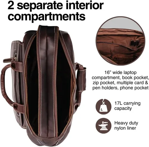 Vista 4 de Buffalo Leather Pilot Bag
