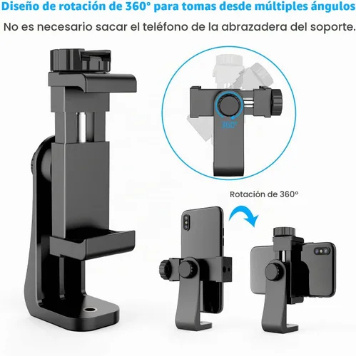 Vista 2 de Owine Adaptador universal de trípode para teléfono celular, abrazadera premium para smartphone, compatible con iPhone, Samsung Galaxy, Note, Lg