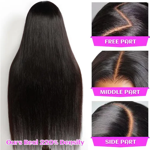 Vista 2 de Pelucas de cabello humano con encaje frontal HD de 13 x 6 pulgadas, densidad 200, pelucas de cabello humano prearrancado con abuelitos, sin