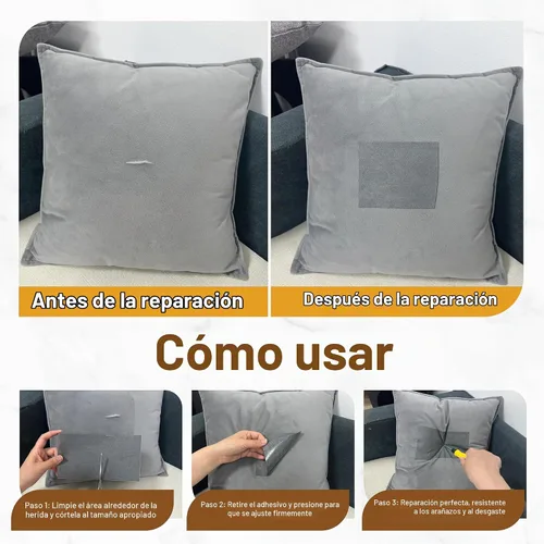 Vista 5 de Parche de reparación de terciopelo, parche de tela de franela autoadhesivo, varios colores, parche de microfibra, se puede usar para parches de Beige