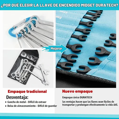 Vista 6 de DURATECH Juego de llaves pequeñas, juego de llaves de encendido pequeñas Negro