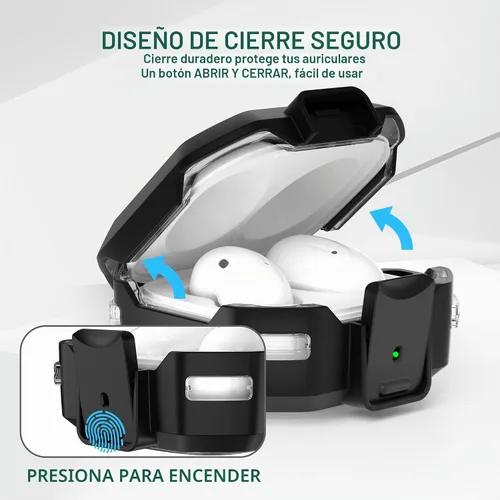 Vista 3 de Maxjoy Funda para Galaxy Buds Pro 2, compatible con Samsung Galaxy Buds 2 Pro, Live, FE 2023; funda protectora transparente con llavero