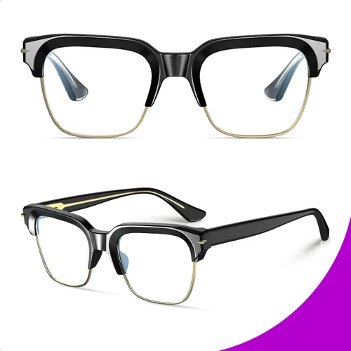 Vista 5 de VISOONE Lentes ligeros TR90 con bloqueo de luz azul Marco Protector de visión para hombres y mujeres ELBERT