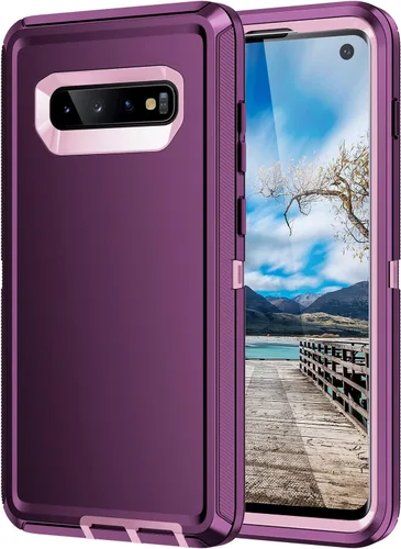 Vista 22 de Funda para Galaxy S10, [sin protector de pantalla] resistente a prueba de golpes, polvo y caídas, 3 capas de protección completa del cuerpo, funda