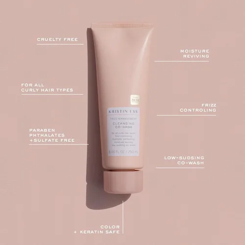 Vista 4 de Kristin Ess Hair Frizz Management Cleansing Co Wash para cabello rizado + control del encrespamiento, acondicionador hidratante, limpiador, sin