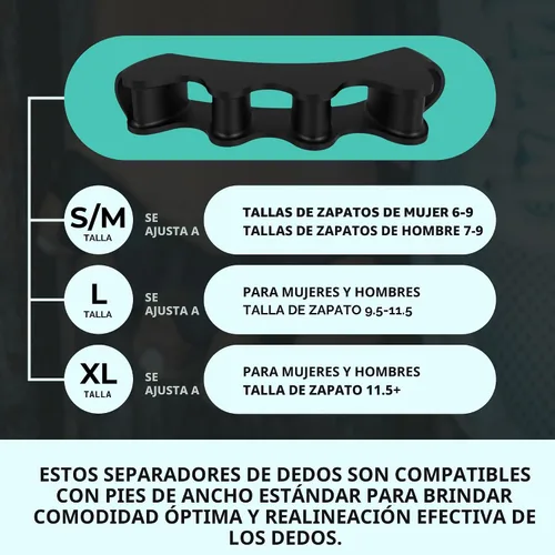 Vista 3 de VYCE PrimalStep Separadores de dedos, separadores, espaciadores, 2 pares, S/M, grande
