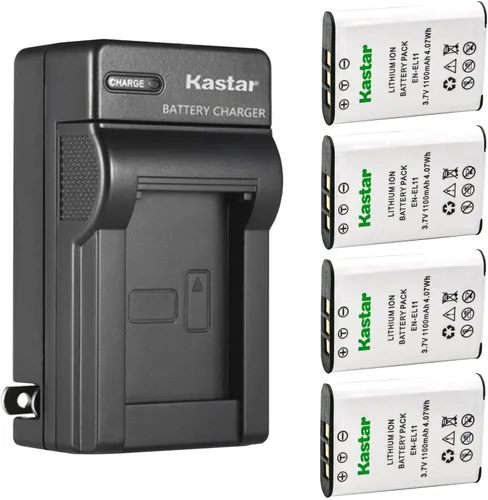 Vista 7 de Kastar Cargador de batería de pared AC para batería Nikon EN-EL11, cargador MH-64, Nikon Coolpix S550, cámara S560, batería Olympus Li-60B, cargador