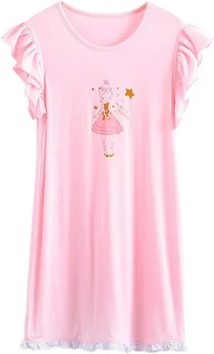 Vista 6 de Camisón de princesa de verano para niñas, pijama modal de manga corta