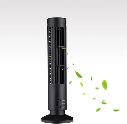 Vista 2 de Zetiling Ventilador de torre para dormitorio, ventilador de piso, 2 velocidades y modos de viento, mini ventilador de torre sin aspas USB