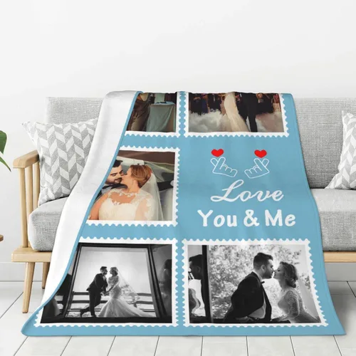 Vista 67 de JCETUNO Regalos personalizados de San Valentín para él y ella, mantas personalizadas con foto, mantas de fotos personalizadas, mantas de fotos