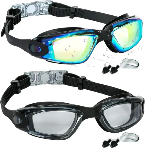 Vista 14 de EWPJDK Gafas de natación – Paquete de 2 gafas de natación antivaho sin fugas para adultos, mujeres y hombres