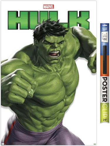 Vista 17 de Trends International Marvel Comics Hulk Feature Series - Póster de pared, 22.4 pulgadas de largo x 14.7 pulgadas, versión enmarcada de madera