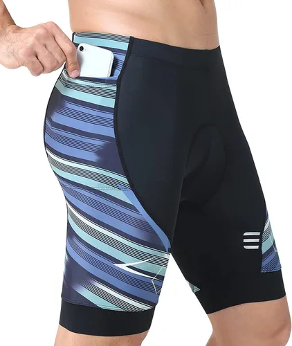 Vista 6 de Sportneer Pantalones cortos de ciclismo acolchados para hombre, pantalones cortos acolchados con bolsillos para ciclismo de montaña y carretera