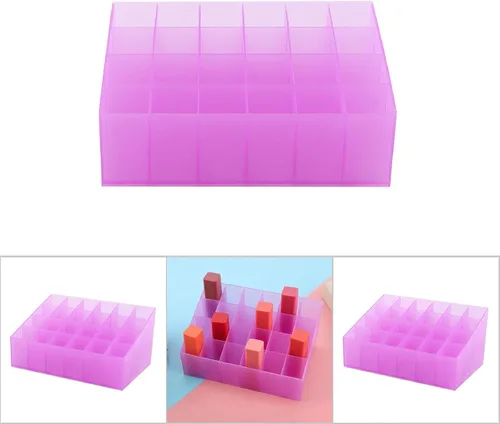 Vista 6 de ZJchao Organizador de lápiz labial, soporte para brillo de labios, organizador de cosméticos, almacenamiento de maquillaje, 24 rejillas, soporte