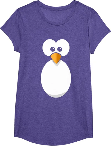 Vista 60 de Camiseta divertida con diseño de cara de pingüino o disfraz fácil, color negro, talla S