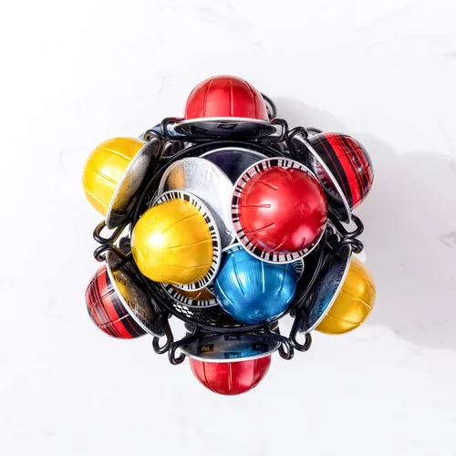 Vista 7 de ZCDCP Nespresso Vertuo - Soporte para cápsulas, almacenamiento de 360 grados para 60 cápsulas, organizador de café negro