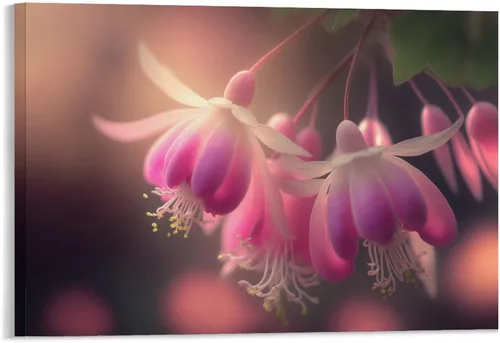 Vista 21 de Póster decorativo de pared, divertido lienzo enmarcado con flores rosas fucsias, pintura artística para baño, habitación de niños, regalos