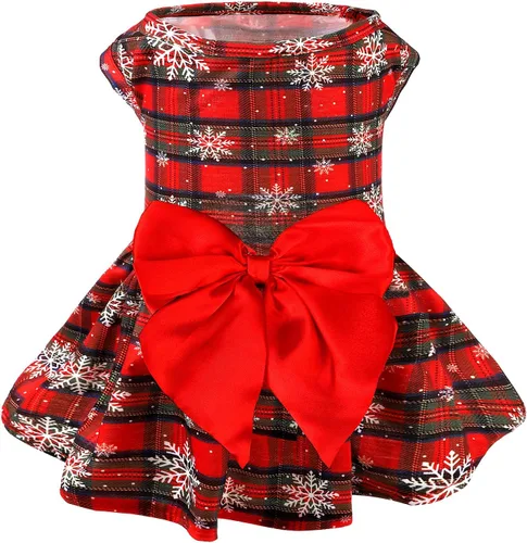 Vista 9 de PUPTECK Vestido estampado para perro, ropa para mascotas para el 4 de julio con lindo corbatín para cachorros, bandera, XS Estilo americano