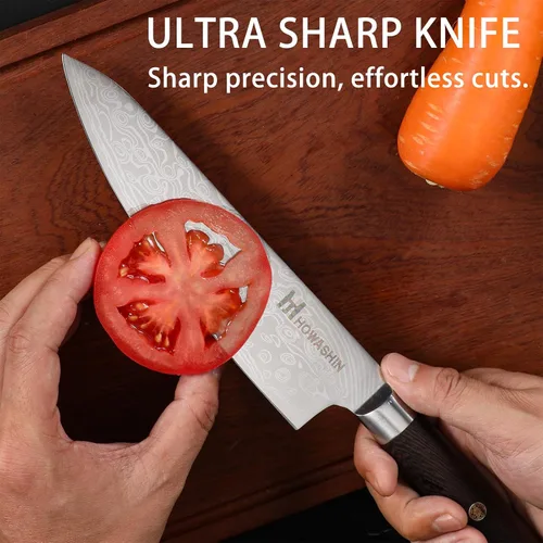 Vista 12 de Cuchillo de chef de 6 pulgadas, cuchillos de cocina, deshuesado de acero inoxidable alemán de alto carbono, cuchillo profesional para carne, aves