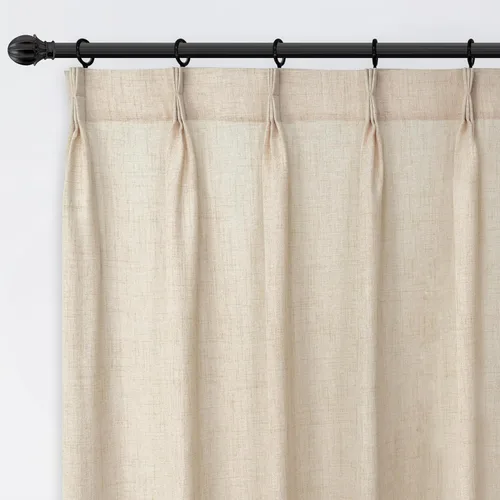 Vista 21 de DriftAway Cortinas plisadas de lino semitransparentes con textura de casa de campo sólidas y rústicas modernas para sala de estar y dormitorio, 2