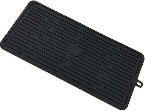 Vista 9 de Tapete pequeño para secar platos, tapetes de silicona para encimera de cocina, 11.5 x 9.1 pulgadas, para estante sobre el fregadero, ollas