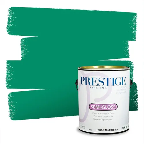 Vista 257 de Prestige Paints - Pintura exterior e imprimación en uno, 1 galón, plano, compatibilidad comparable con el color menta «Whipped Mint» de Behr
