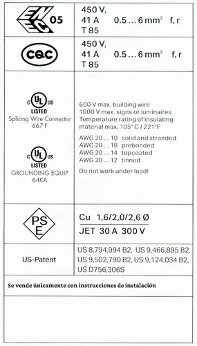 Vista 5 de WAGO Surtido de conectores de cable compacto de 221-61x 10AWG 95pc