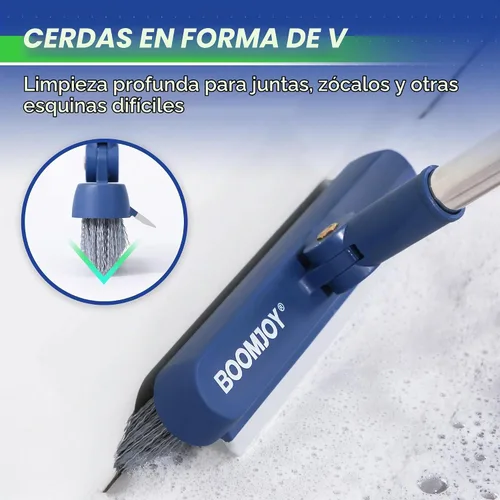 Vista 2 de BOOMJOY Cepillo de lechada con mango largo, cepillo limpiador de lechada para pisos de baldosas, cerdas duras para hendiduras, línea de azulejos