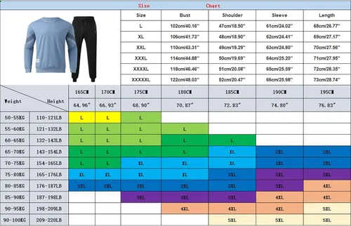 Vista 4 de Conjunto deportivo de 2 piezas para hombre, conjunto deportivo de 2 piezas, para invierno, casual, elegante, talla grande, cuello redondo, camisetas
