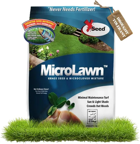 Vista 8 de X-Seed Microlawn - Mezcla de semillas de césped y microtrébol: césped denso autoalimentable, sol y sombra, elimina las malas hierbas, alto tráfico