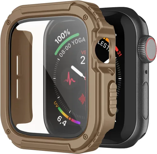 Vista 10 de Recoppa para Funda Resistente Apple Watch 38mm Series 3/2/1 con Protector de Pantalla, Cubierta Protectora a Prueba de Caídas Grado Militar Quattro