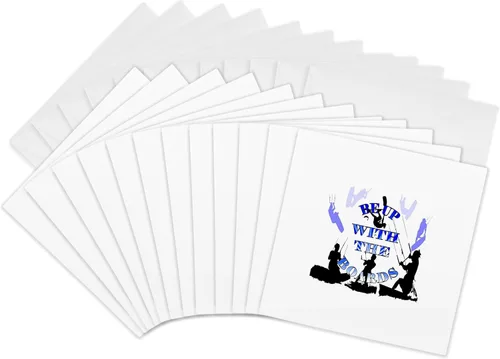 Vista 7 de 3dRose Kitesurf Retro Montage Be Up With The Boards Blue Text 1 Greeting Card with envelope