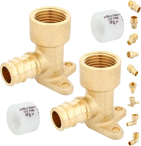 Vista 9 de PEX A Accesorios de latón de expansión, 1/2 "x 1/2" NPT hembra PEX-A Codo de oreja solo para tubos Pex-a (ASTM F1960)-2P