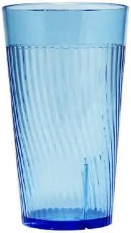 Vista 3 de TrueCraftware - Juego de 12 vasos Belice de policarbonato azul de 8 onzas. Vasos de té helado de alta calidad, apilables, reutilizables, aptos