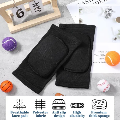 Vista 5 de 6 pares de rodilleras, suaves y transpirables, de voleibol, protectores de entrenamiento para baloncesto, fútbol, hockey, baile, correr para mujeres