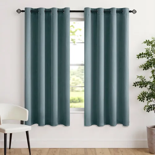 Vista 30 de MIULEE Cortinas opacas para dormitorio o sala de estar, juego de 2 paneles de cortina para ventana con aislamiento térmico y bloqueo de luz