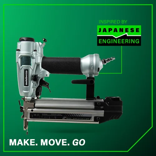 Vista 14 de Metabo HPT Clavadora Pro Brad, clavadora neumática de acabado profesional preferida por profesionales para trabajos de molduras, construcción