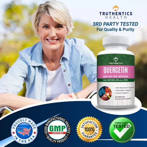 Vista 7 de Truthentics Quercetina con bromelina y zinc Plus Probiótico avanzado con prebióticos - Soporte inmunológico, respiratorio y digestivo - Sin gluten