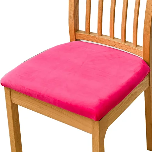 Vista 23 de Fundas elásticas de terciopelo para asiento de silla de comedor, 2 piezas, fundas protectoras de asiento suaves para sillas de comedor, fundas Negro