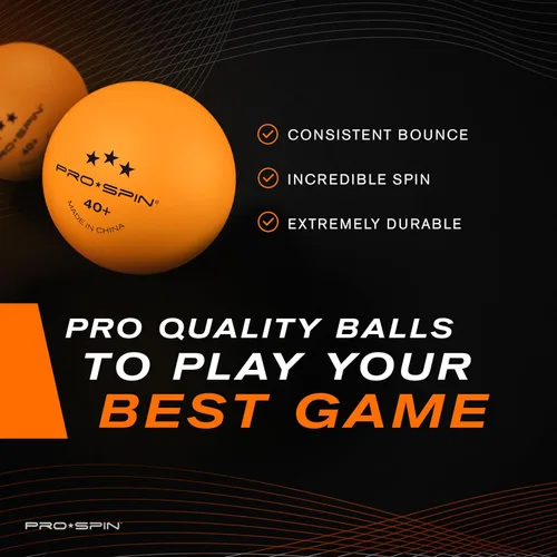 Vista 4 de PRO-SPIN Ping Pong Balls - 3-Star Premium Orange Table Tennis Balls High-Performance 40+ ABS Professional Quality Ultimate Durability for Indoor