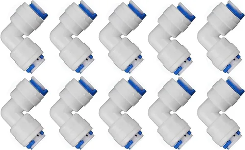Vista 8 de Lemoy Rosca macho de 1/4 de pulgada a codo de tubo de 1/4 de pulgada de conexión rápida, filtro de agua de ósmosis inversa, codo macho, paquete de 5