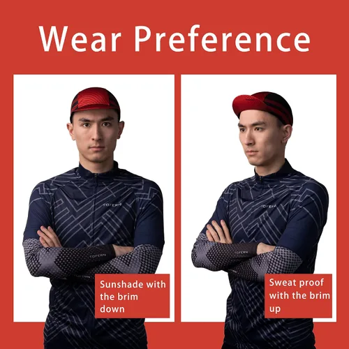 Vista 3 de Tofern Paquete de 2 gorras de ciclismo para hombres y mujeres debajo del casco con visera de calavera que absorbe el sudor para motocicleta MTB