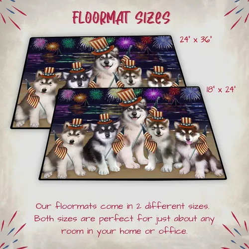 Vista 6 de Doggie of the Day Alaskan Malamute Dogs Floor Mat - 4th of July Independence Day - Best Dog Doormat - Protector Decor - Unique Portrait Art