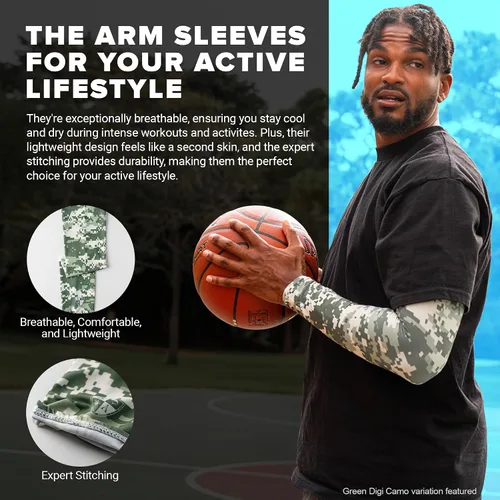 Vista 3 de S A Compression Arm Sleeve UV 30+ Sun Protection, Moisture Wicking, 4-Way Stretch