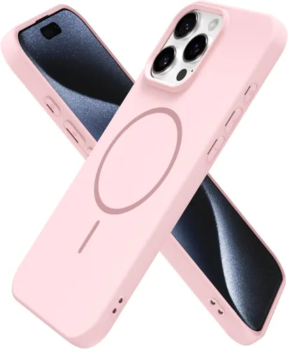 Vista 263 de Oakxco Funda de Silicona Mag Safe para iPhone 12 Pro Max, Funda Magnética Delgada y Fina Compatible con Carga Inalámbrica MagSafe, Bonita Funda