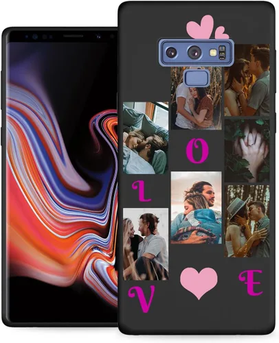 Vista 18 de Funda personalizada para Samsung Galaxy Note 9 con nombre de texto y foto - Funda suave y fina personalizable Note9 (negro)