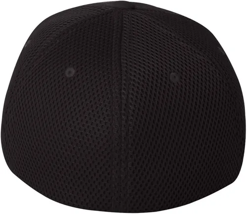 Vista 3 de Flexfit - Gorra ajustable de malla elástica en dos tonos Negro