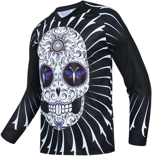 Vista 68 de Hotlion Camiseta de ciclismo para hombre, manga larga, MTB Motocross, ropa de carreras todoterreno