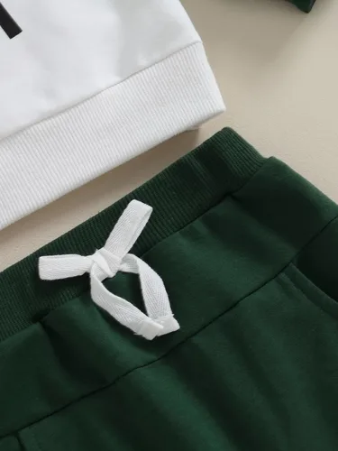 Vista 5 de Conjunto de sudadera con cuello redondo para bebé y niño, ropa para recién nacido, para otoño e invierno